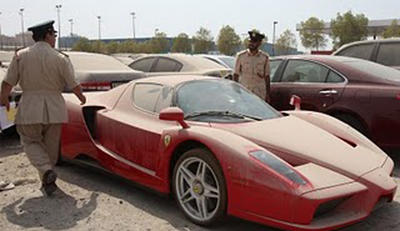 Ferrari Enzo seized by police in Dubai is auctioned.